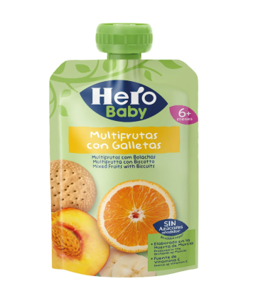 HERO BABY MULTIFRUTAS CON GALLETAS 1 BOLSA 100 G