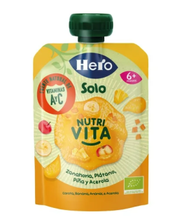HERO SOLO 1 BOLSITA 100 G SABOR ZANAHORIA PIÑA Y PLATANO