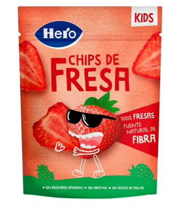 HERO KIDS CHIPS DE FRESA 1 BOLSA 12 G