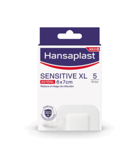 HANSAPLAST SENSITIVE XL APOSITO ESTERIL 5 UNIDADES 7 CM X 6 CM