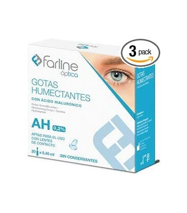 FARLINE OPTICA GOTAS HUMECTANTES AH 0.2% GOTAS OFTALMICAS ESTERILES 20 MONODOSIS 0,4 ML