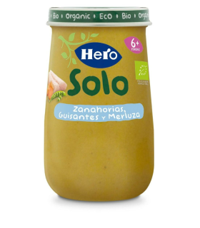 HERO SOLO ZANAHORIAS GUISANTES Y MERLUZA 1 TARRO 190 G