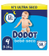 PAÑAL INFANTIL DODOT BEBE SECO VALUE TALLA 4 9-14 KG 58 UNIDADES PACK